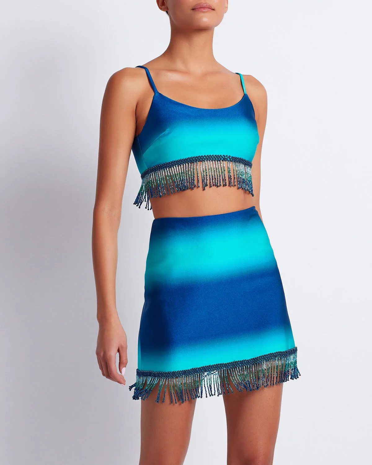 OMBRE BEADED CROPPED TOP