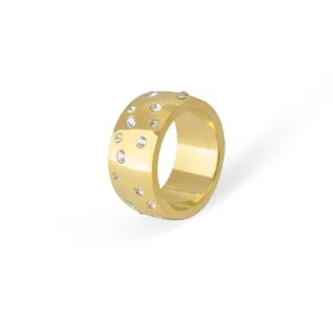 OPHELIA THICK GOLD PAVE RING