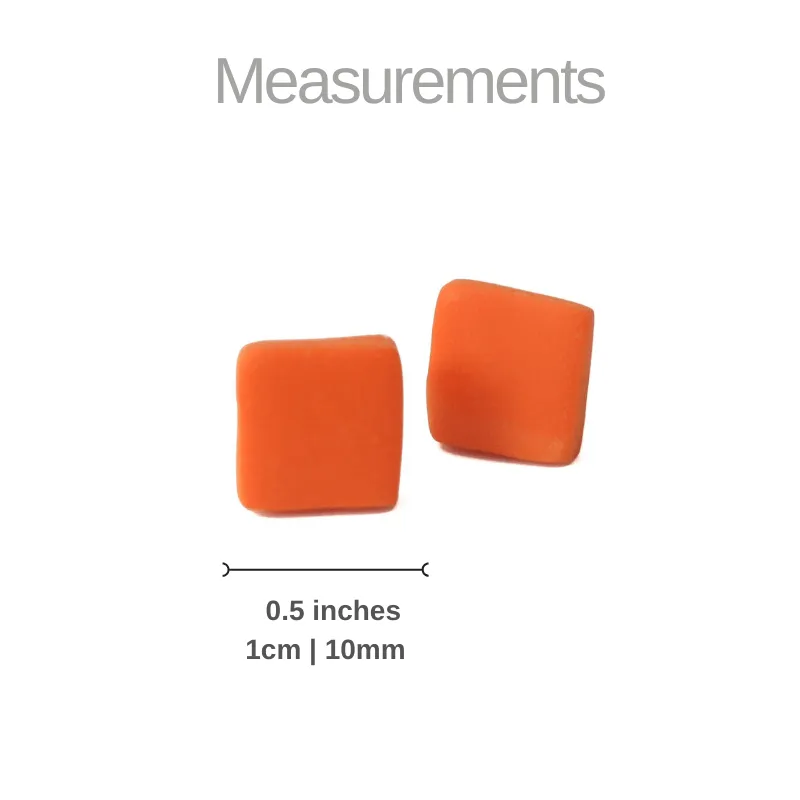 Orange Stud Earrings for Women | Minimalist Studs