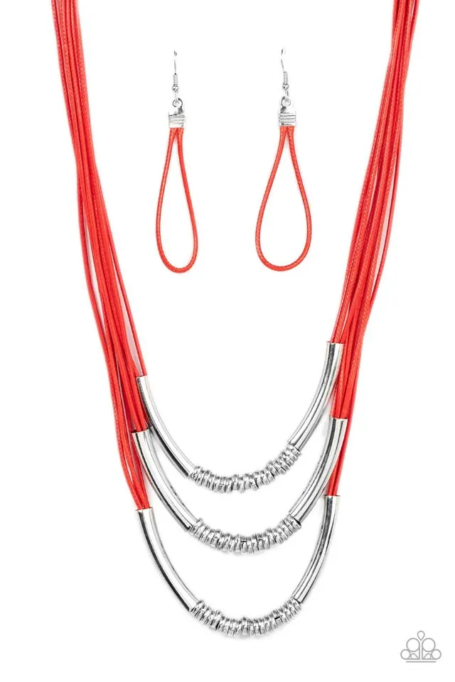 Paparazzi Necklace ~ Mechanical Mania - Red