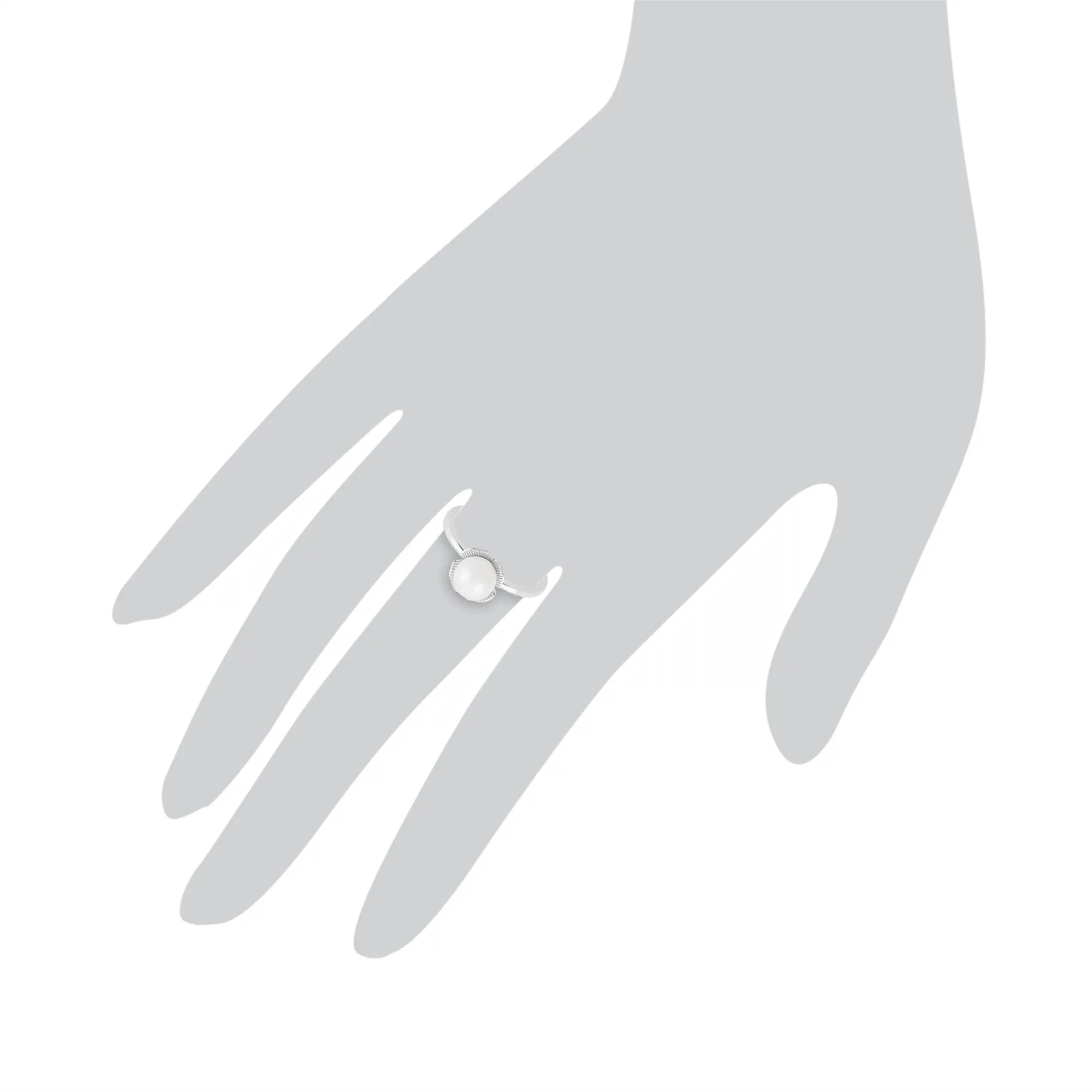 Perle Ring, 925Sterling Silber Ginkgo Flower 1,88CT Pearl Ring