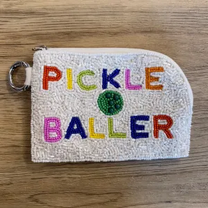 Pickleballer Beaded Keychain Pouch