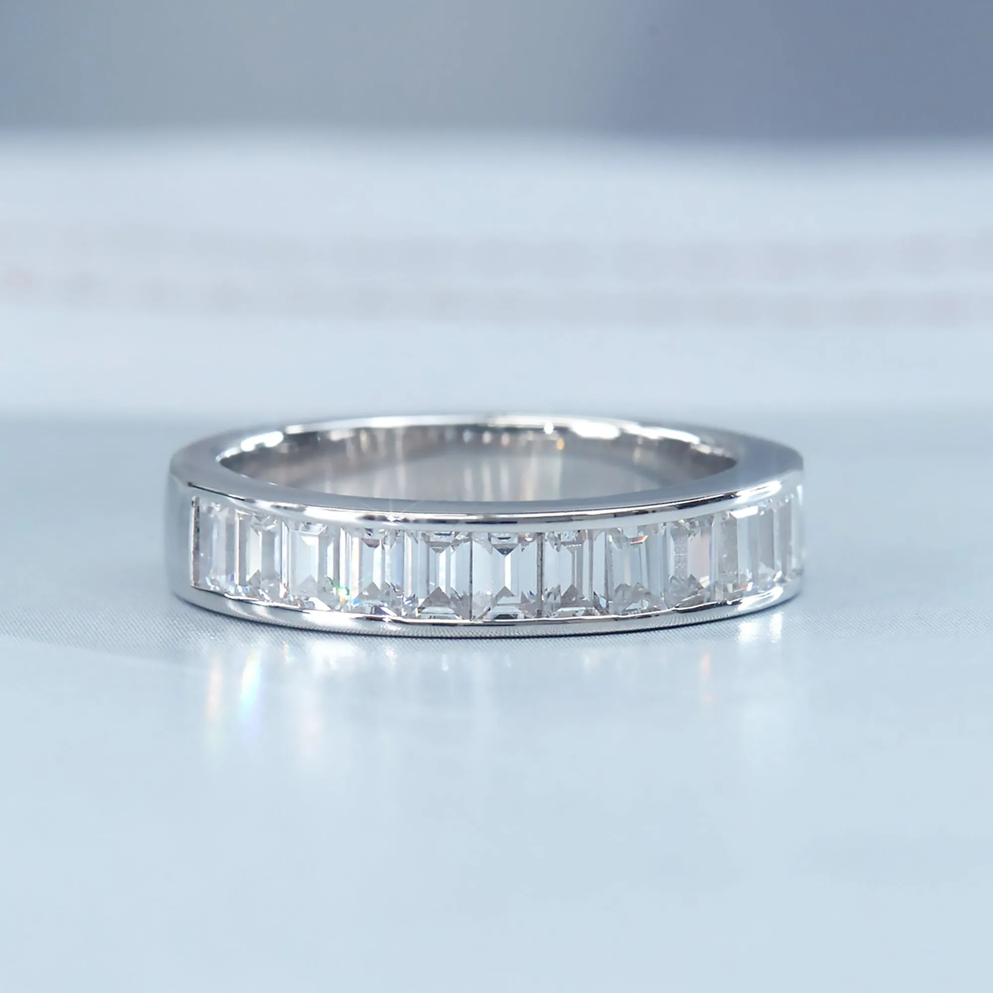 Platinum Elegance Baguette Eternity Band
