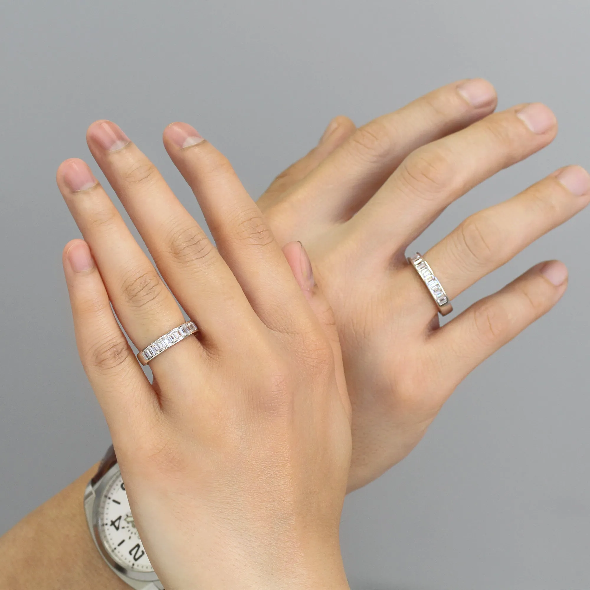 Platinum Elegance Baguette Eternity Band