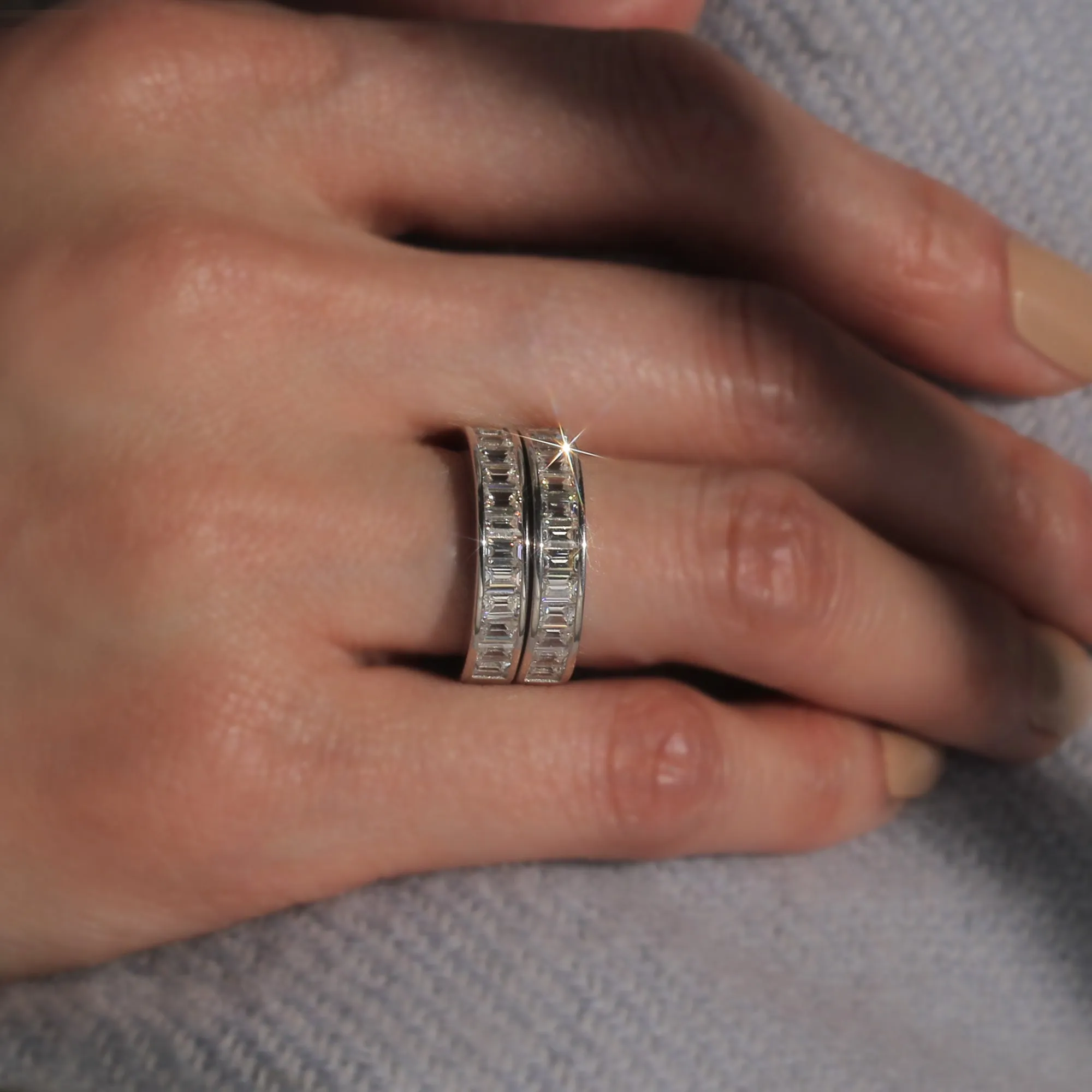 Platinum Elegance Baguette Eternity Band
