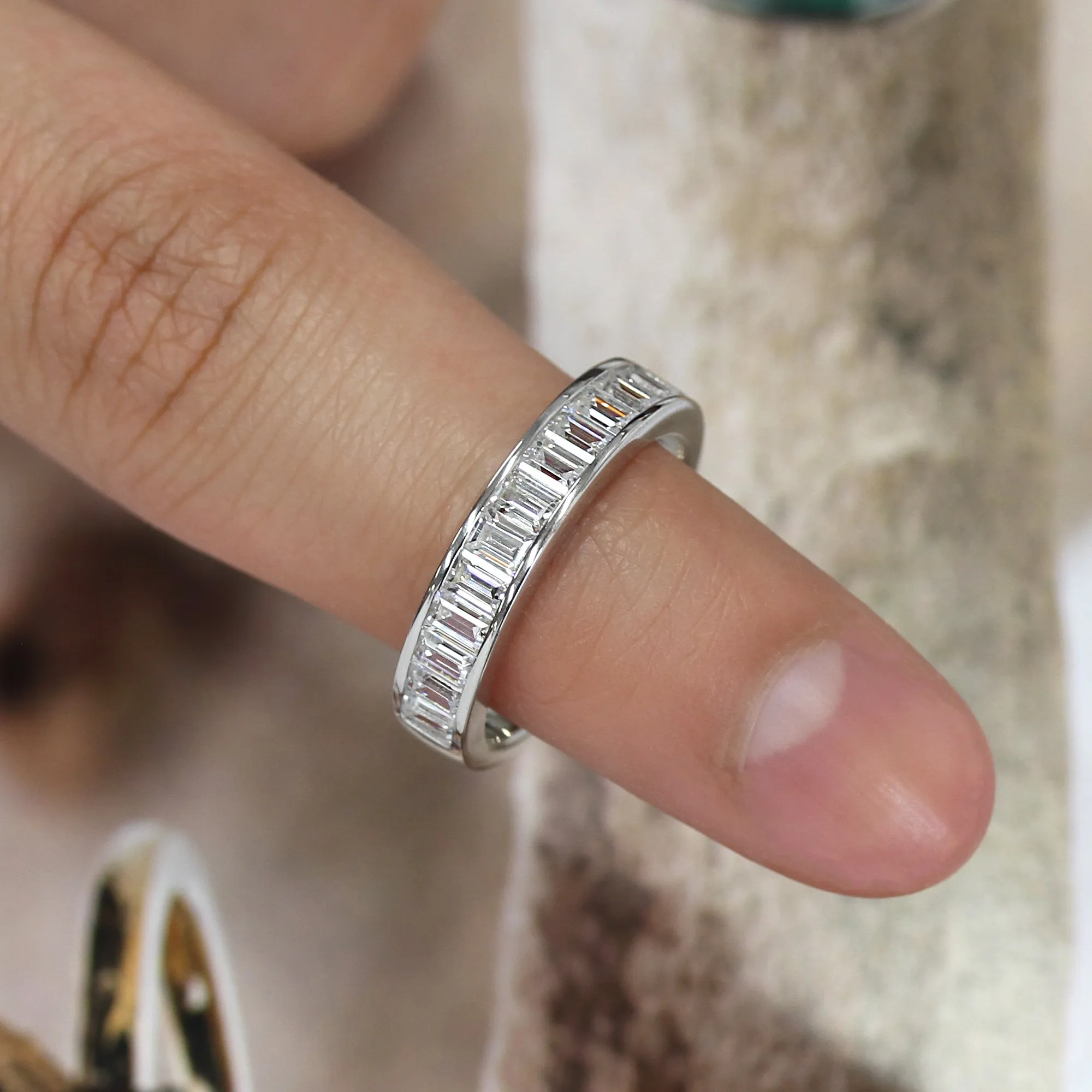 Platinum Elegance Baguette Eternity Band