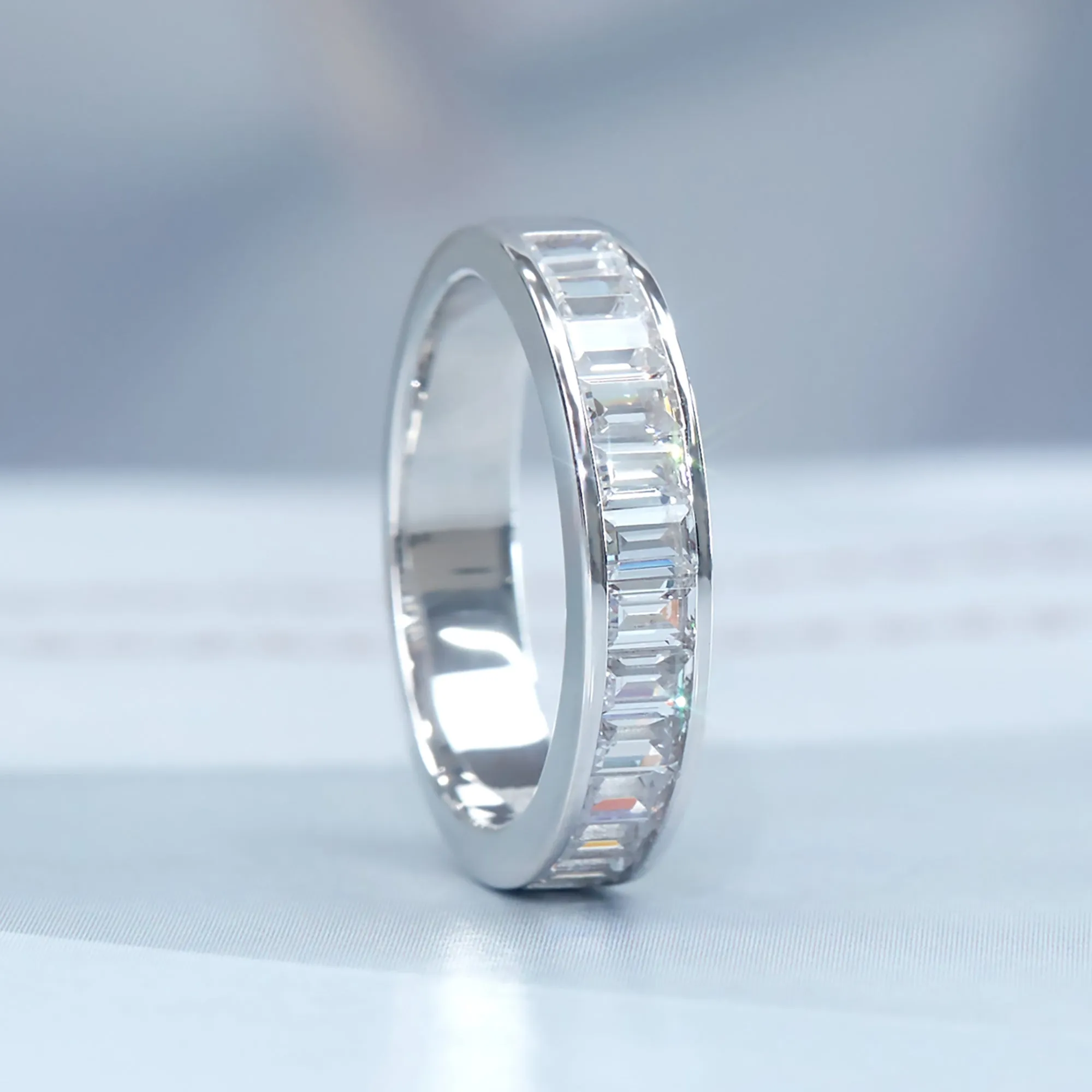 Platinum Elegance Baguette Eternity Band