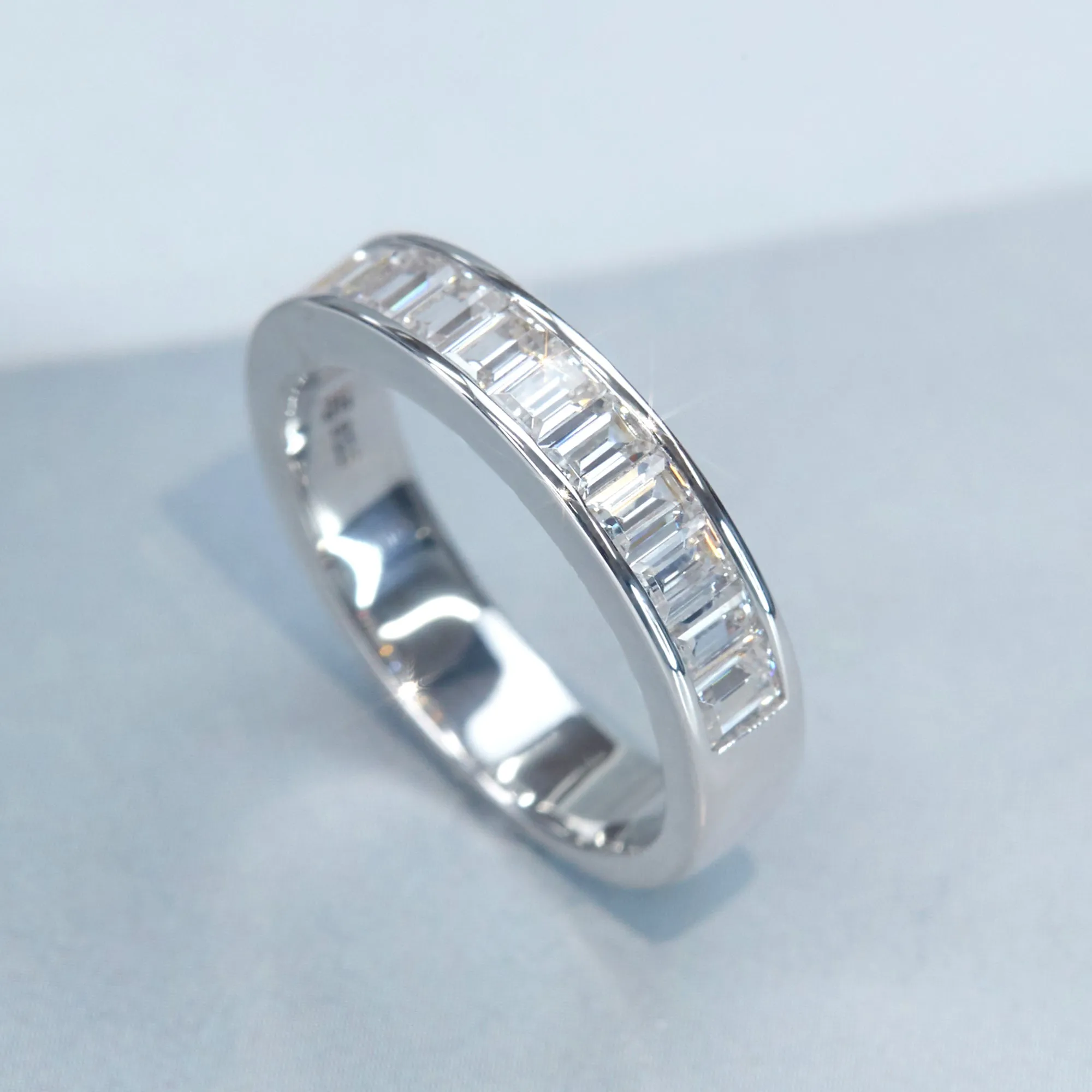 Platinum Elegance Baguette Eternity Band