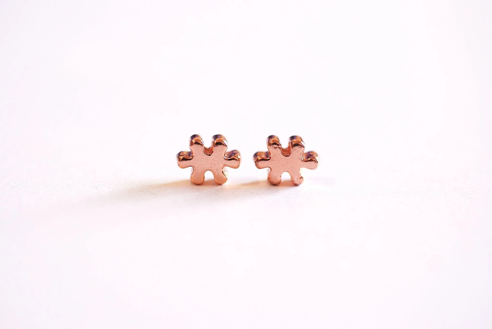 Puzzle Beads- Gold, Sterling Silver, Rose gold, Puzzle Bead, Autism Awareness charm, jigsaw bead, puzzle charm, Puzzle Connector, 343