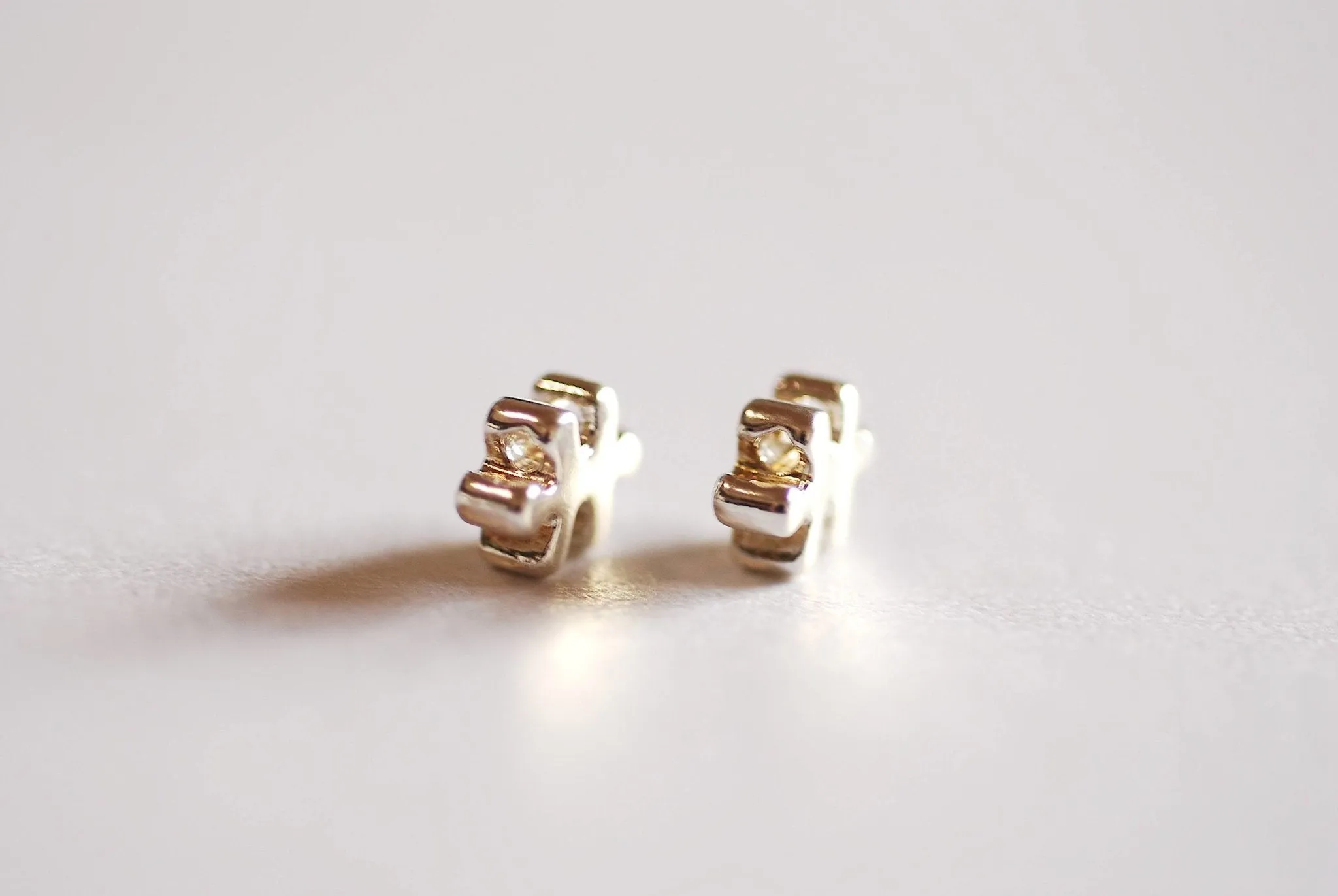 Puzzle Beads- Gold, Sterling Silver, Rose gold, Puzzle Bead, Autism Awareness charm, jigsaw bead, puzzle charm, Puzzle Connector, 343