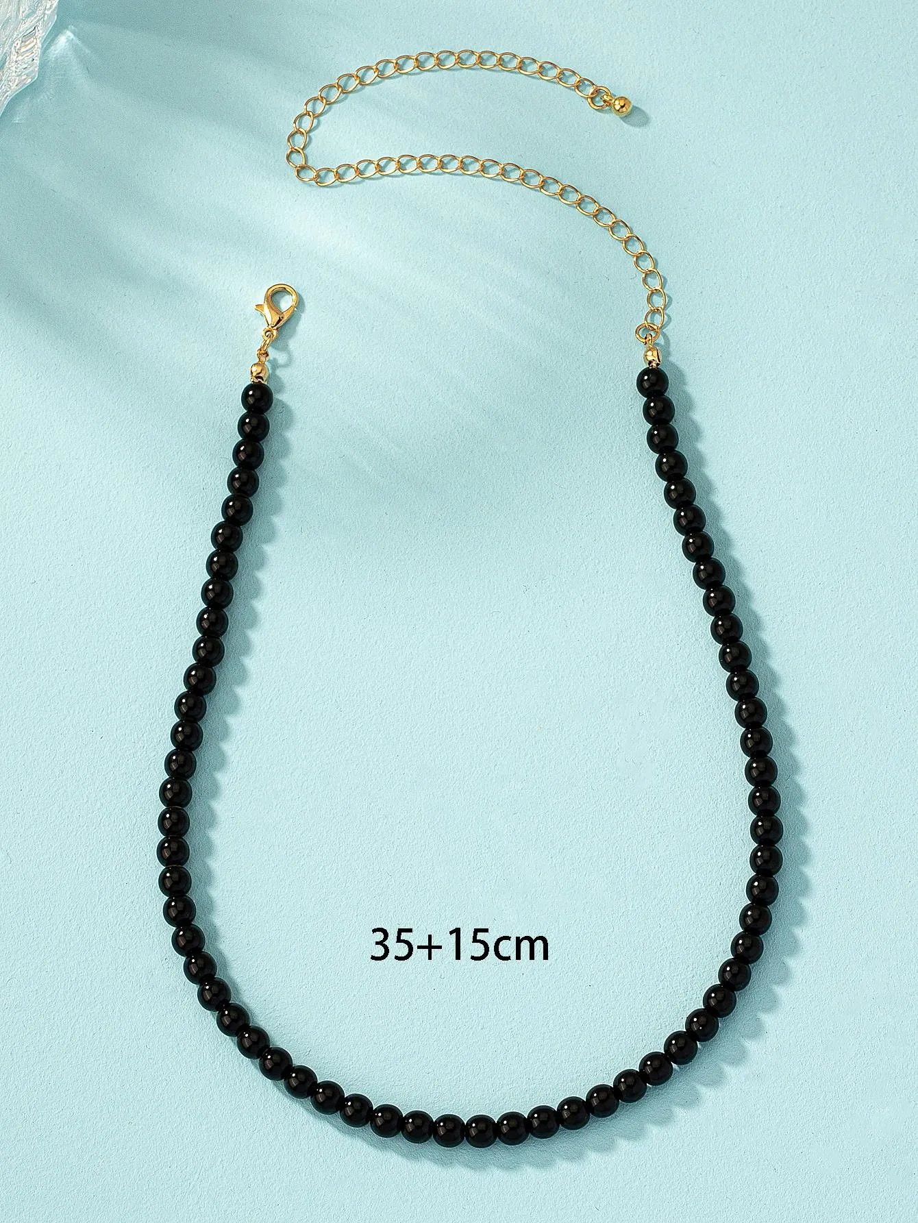 Round Black Beaded Necklace for Women Girls Accessories Jewelry Gifts Gift for