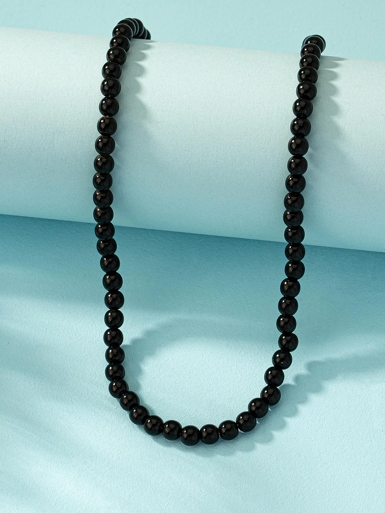 Round Black Beaded Necklace for Women Girls Accessories Jewelry Gifts Gift for
