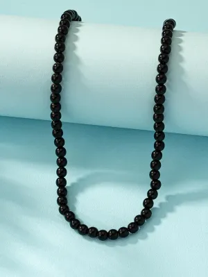 Round Black Beaded Necklace for Women Girls Accessories Jewelry Gifts Gift for