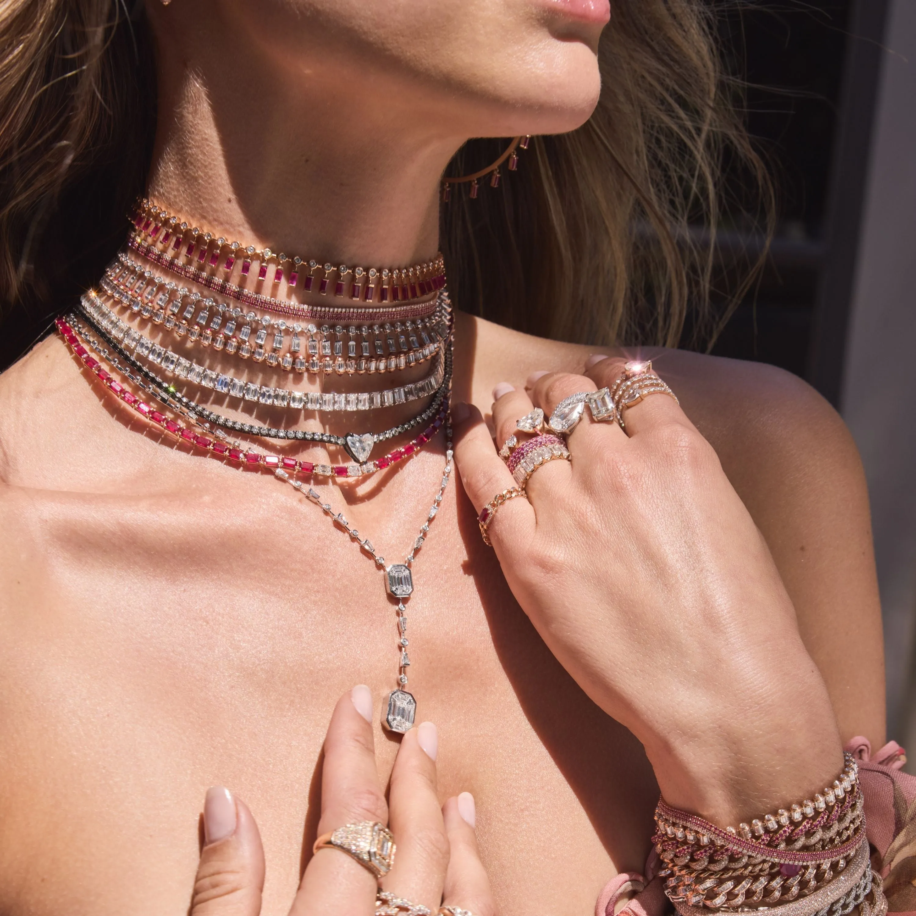 RUBY & DIAMOND DOT-DASH CHOKER