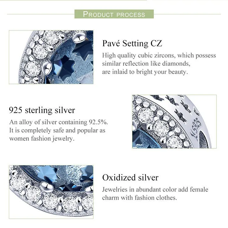 S925 Silver Mysterious Starry Sky Charm Beads