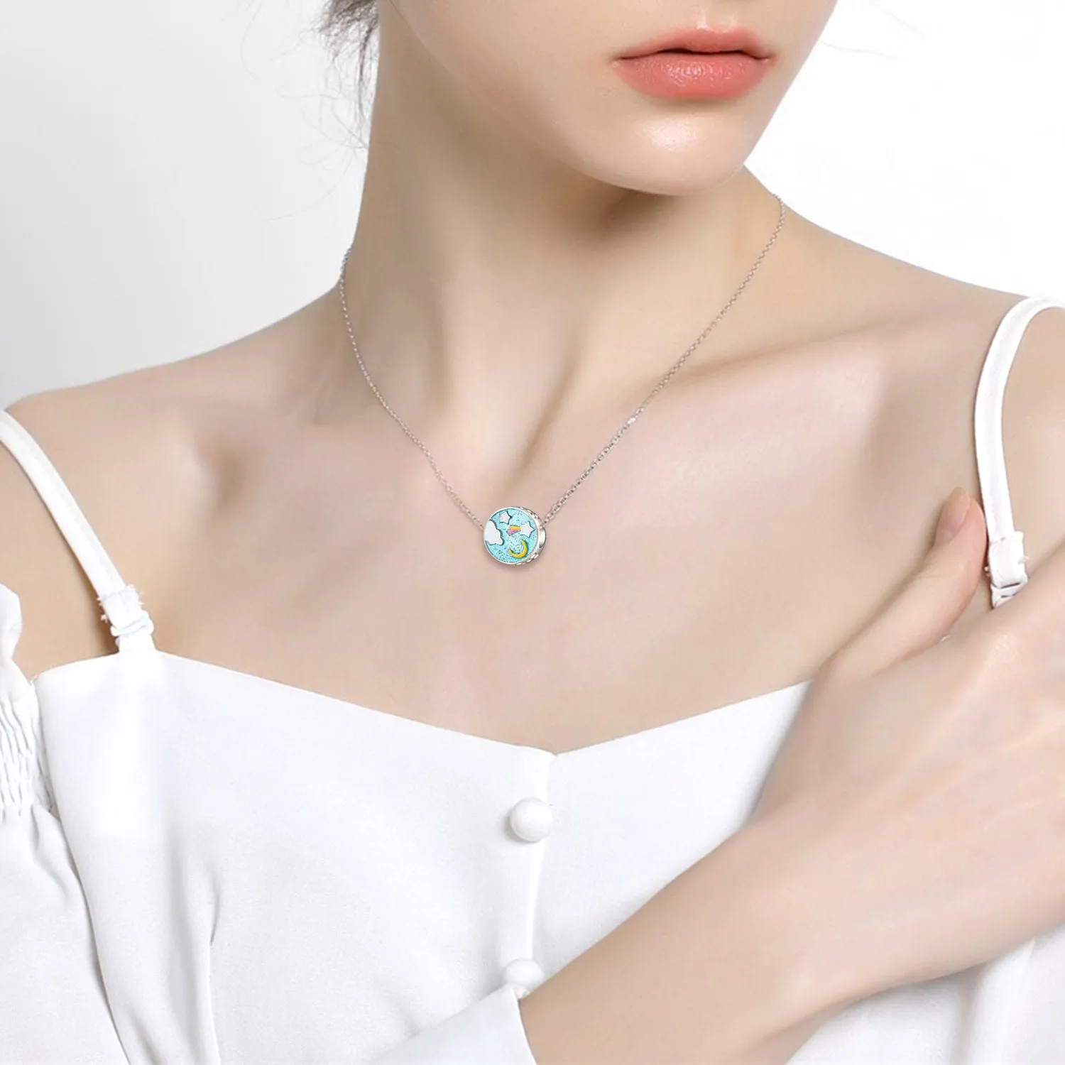 S925 Silver Starry Sky Blue Love Charm