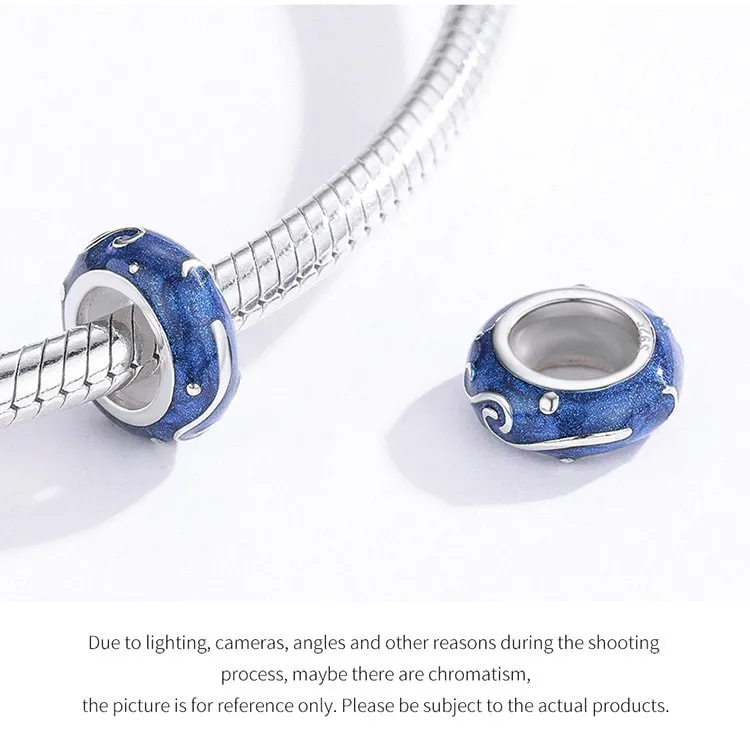 S925 Silver Starry Sky Charm Beads