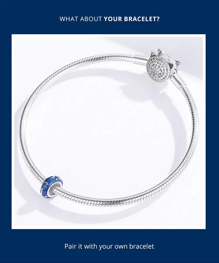 S925 Silver Starry Sky Charm Beads