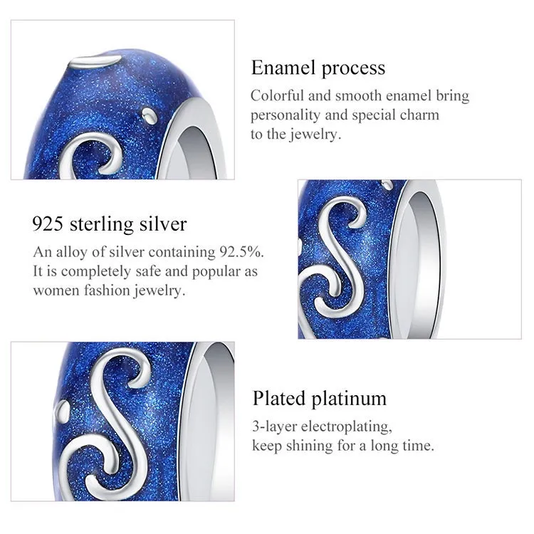 S925 Silver Starry Sky Charm Beads