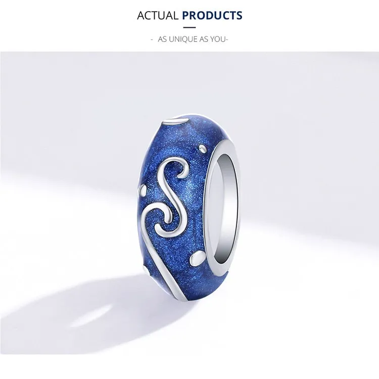 S925 Silver Starry Sky Charm Beads