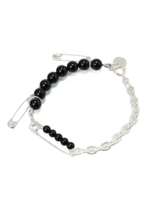 SAFETY PINS ONYX BRACELET
