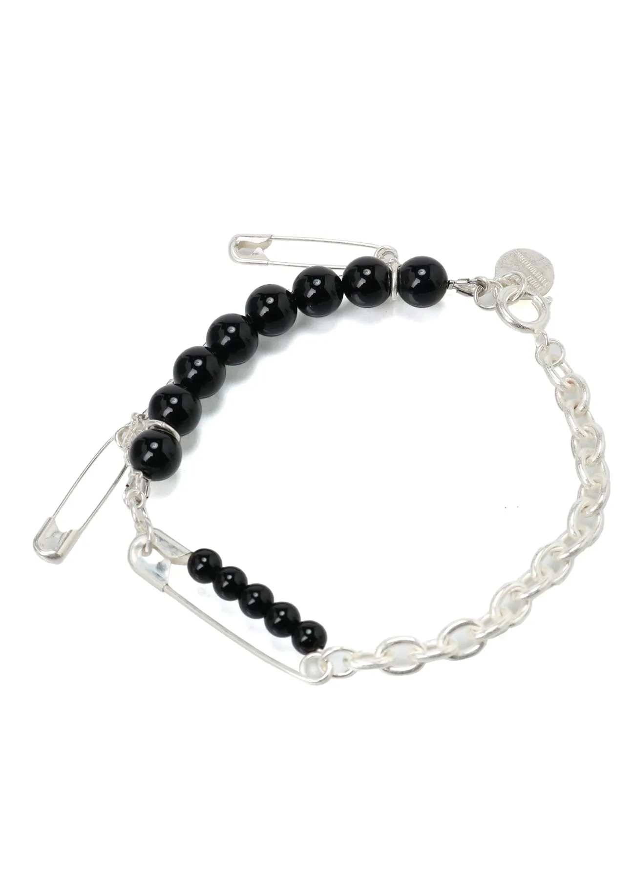 SAFETY PINS ONYX BRACELET