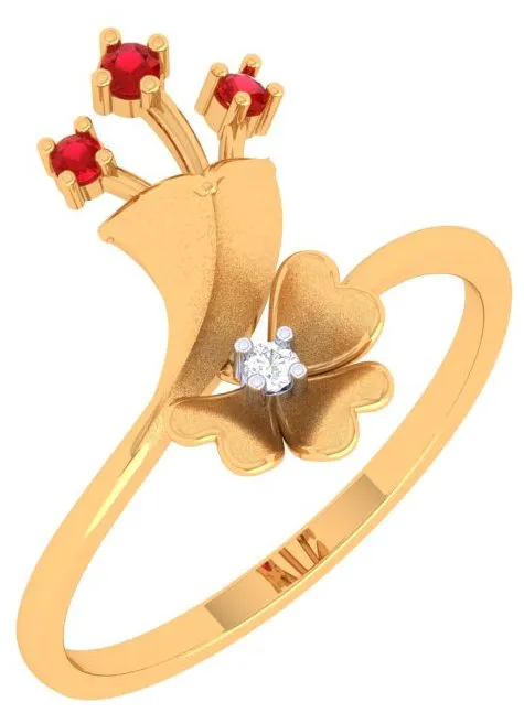 Shiny Gold Diamond Rings For Women