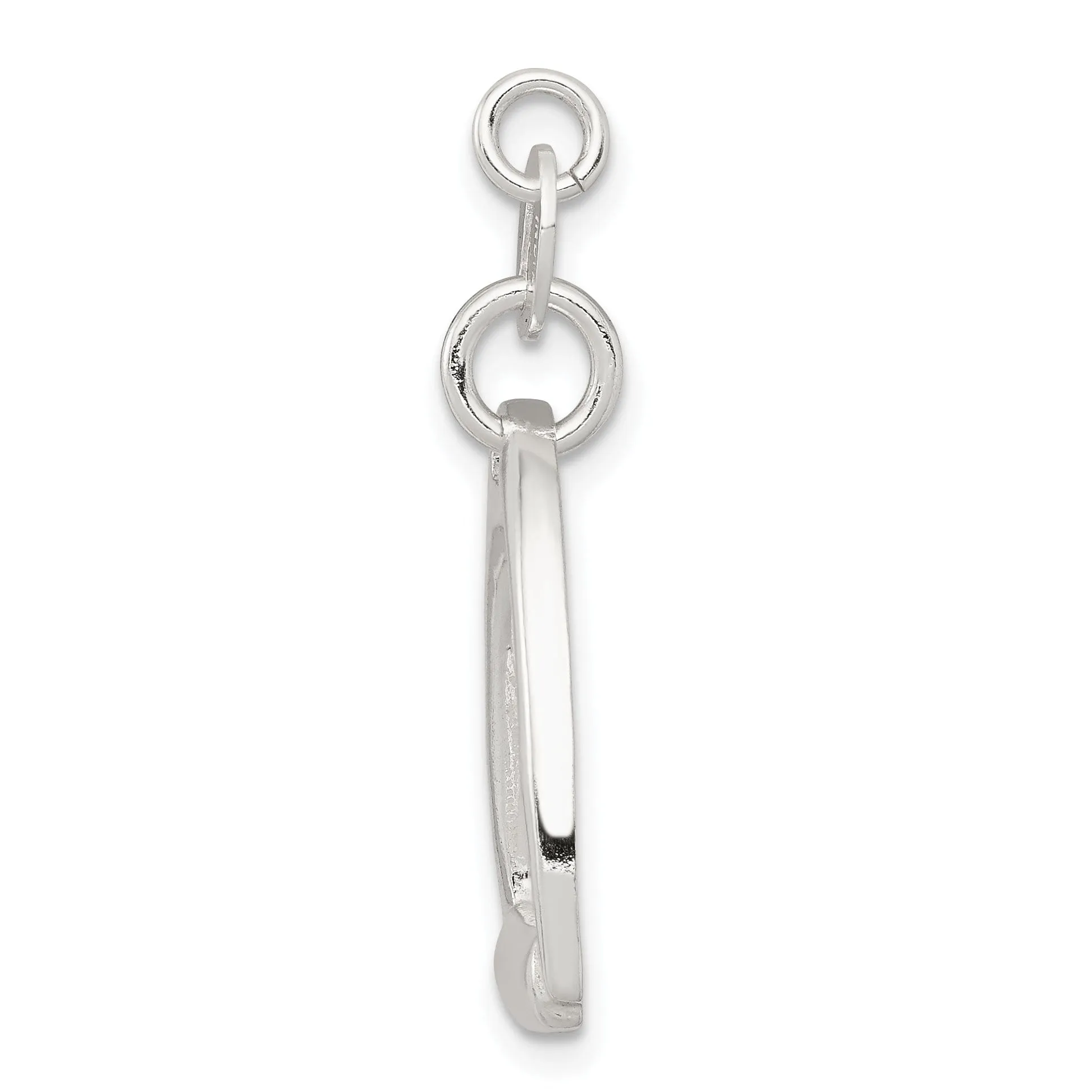 Silver Large Polished Horse Stirrup Charm