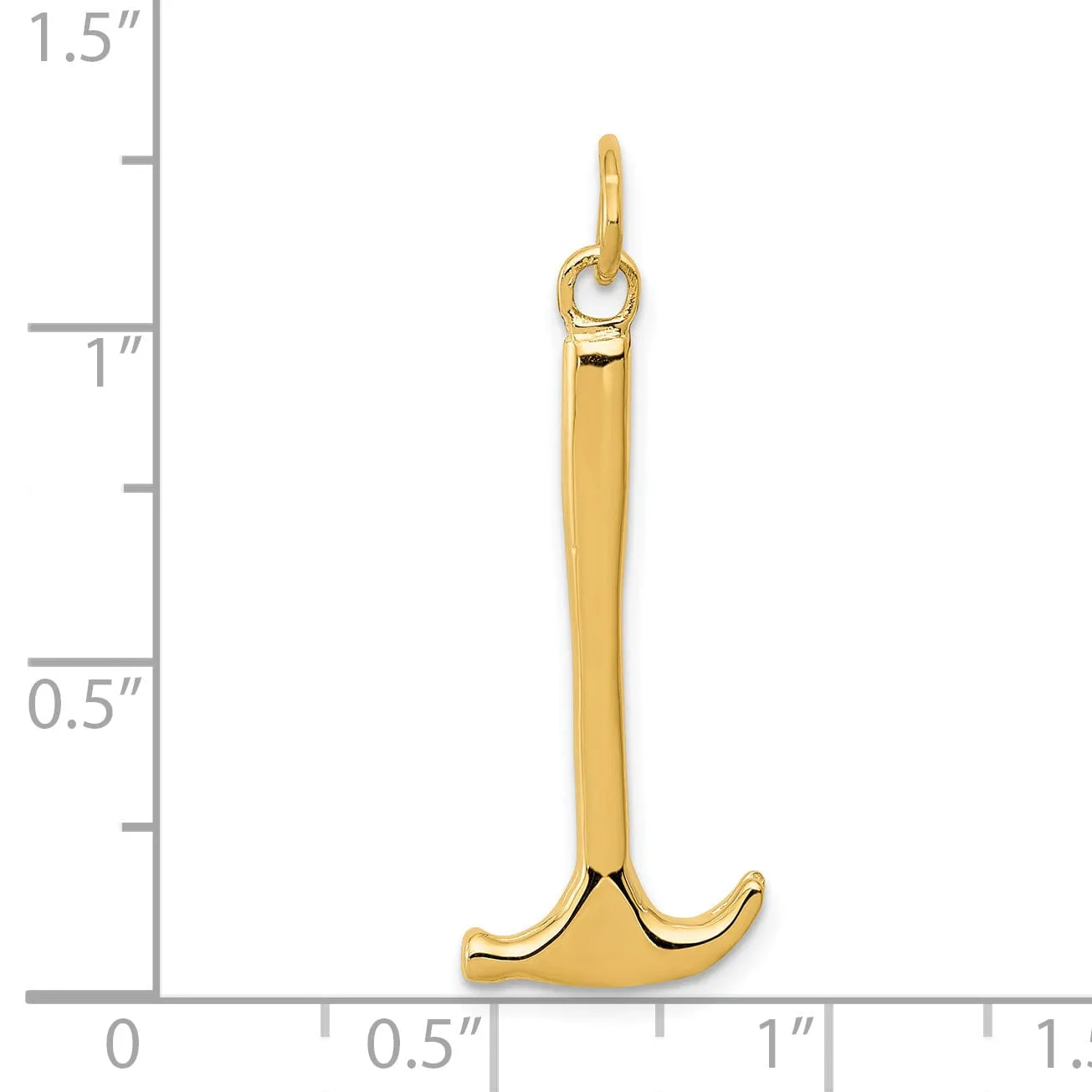 Solid 14k Yellow Gold Polished Hammer Pendant