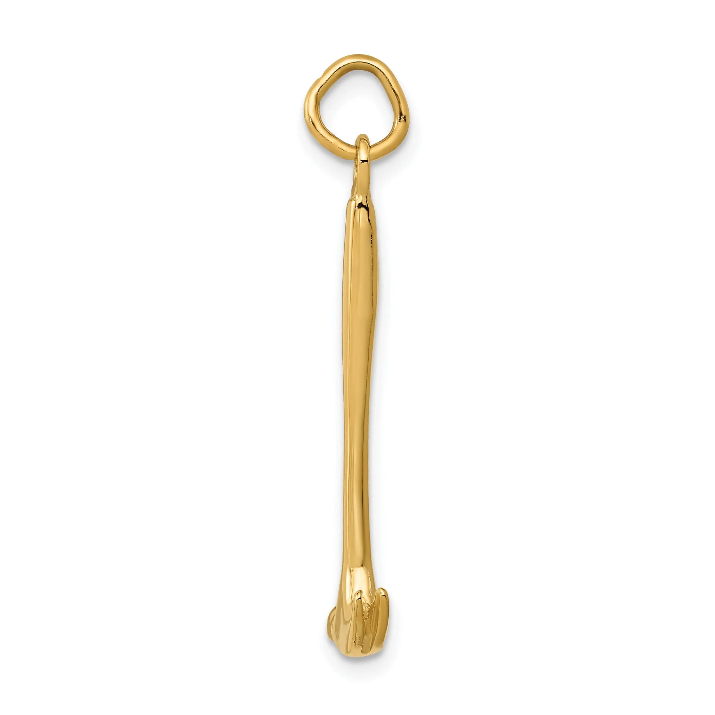 Solid 14k Yellow Gold Polished Hammer Pendant