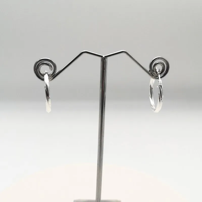 Sterling Silver 19mm Twist Creole Hoop Earrings