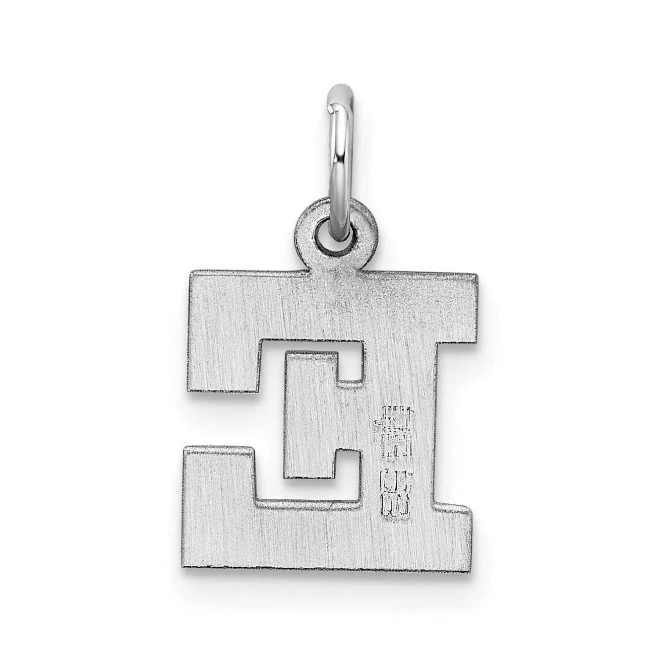Sterling Silver Small Block Initial E Charm
