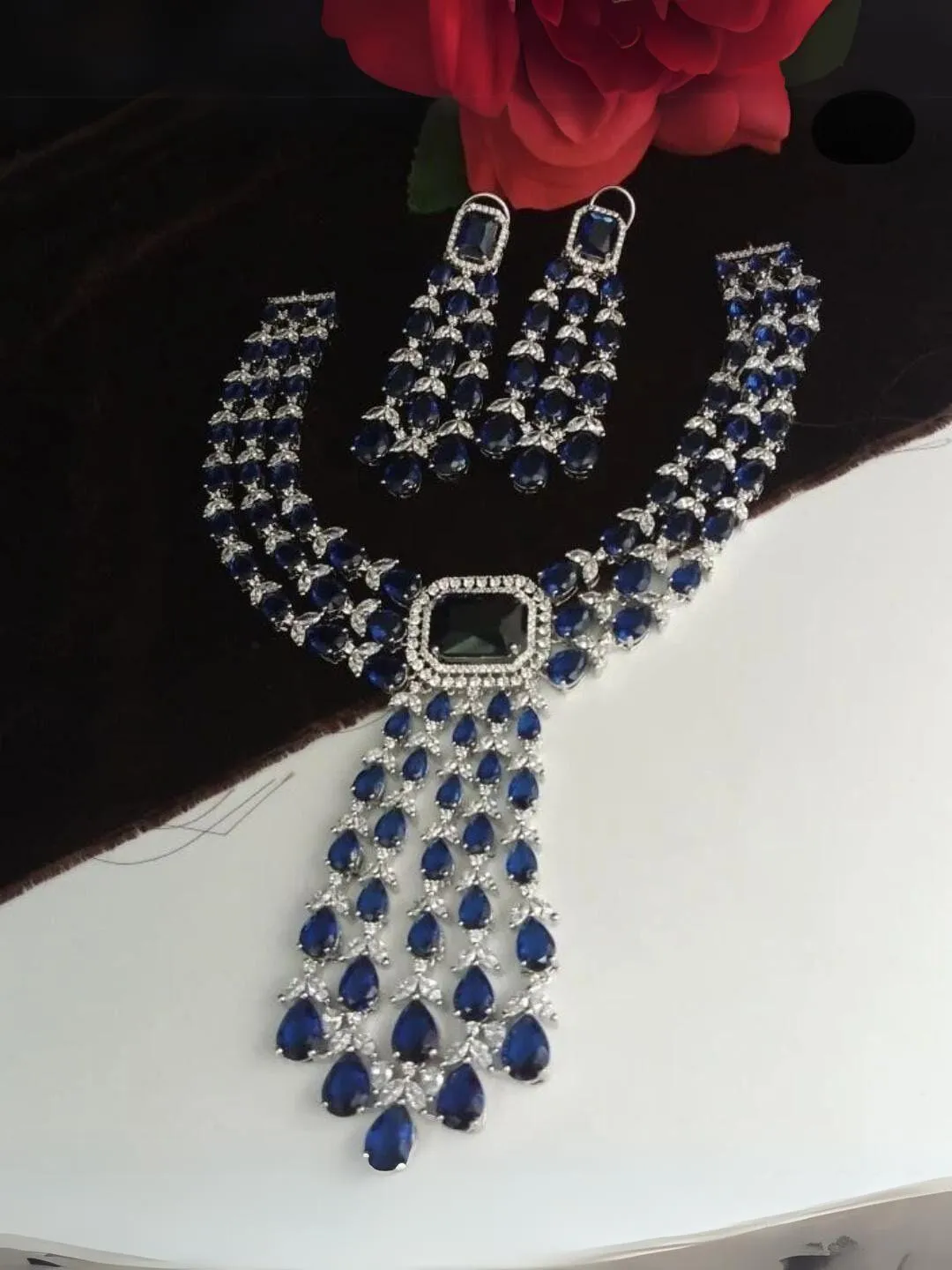 Stone Studded Fringe Choker