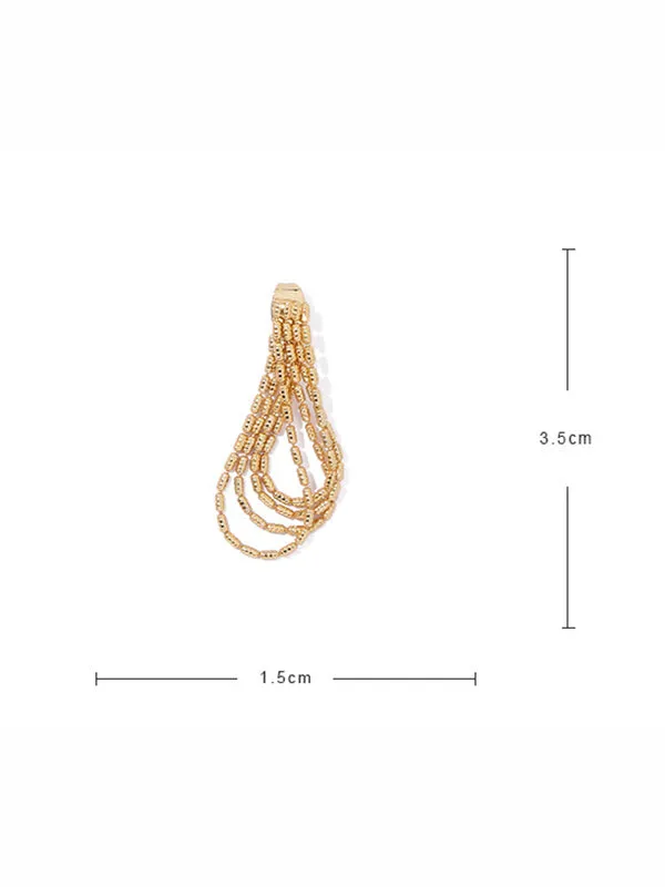 Stylish Selection Tasseled Brass Drop Earrings