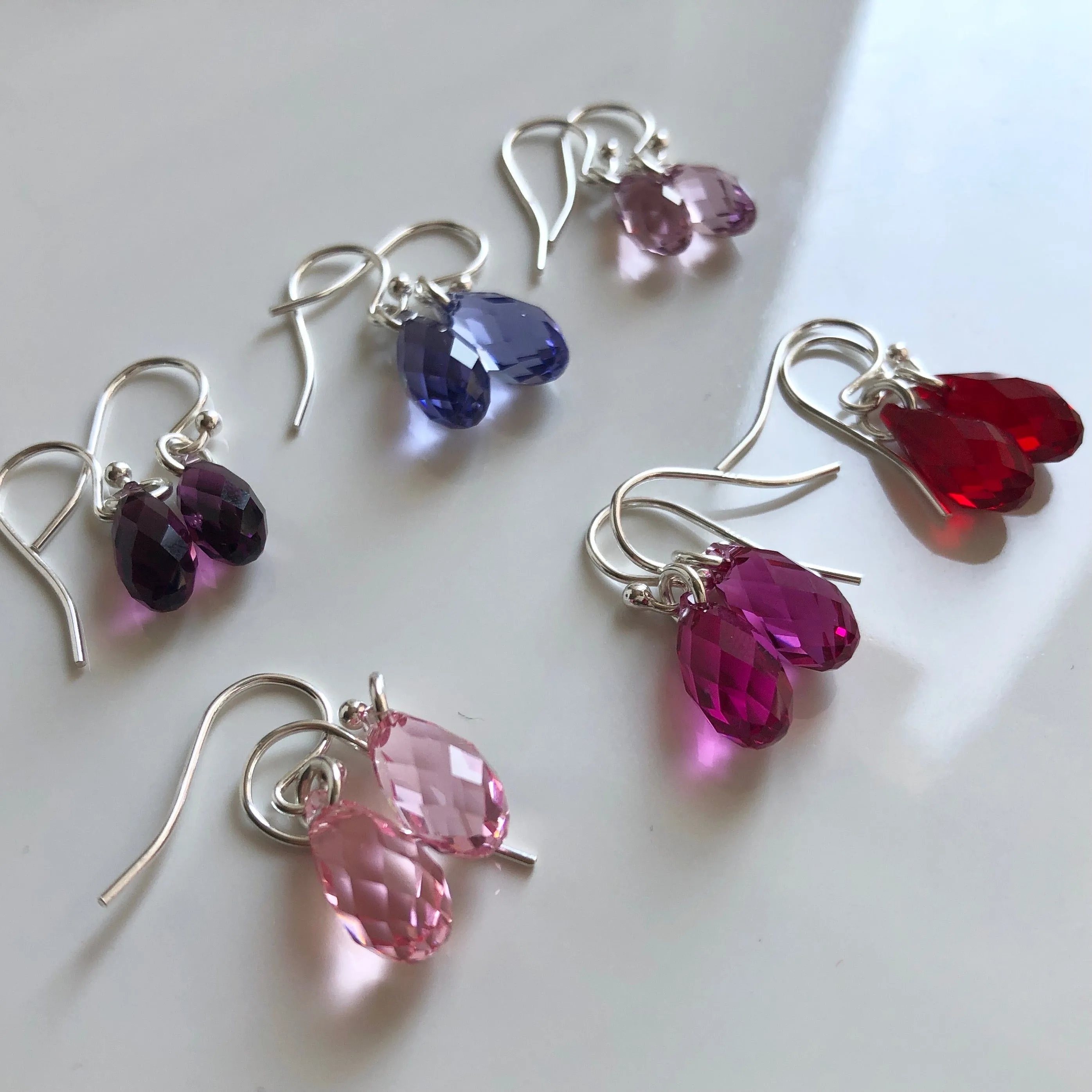teardrop earrings - fuchsia