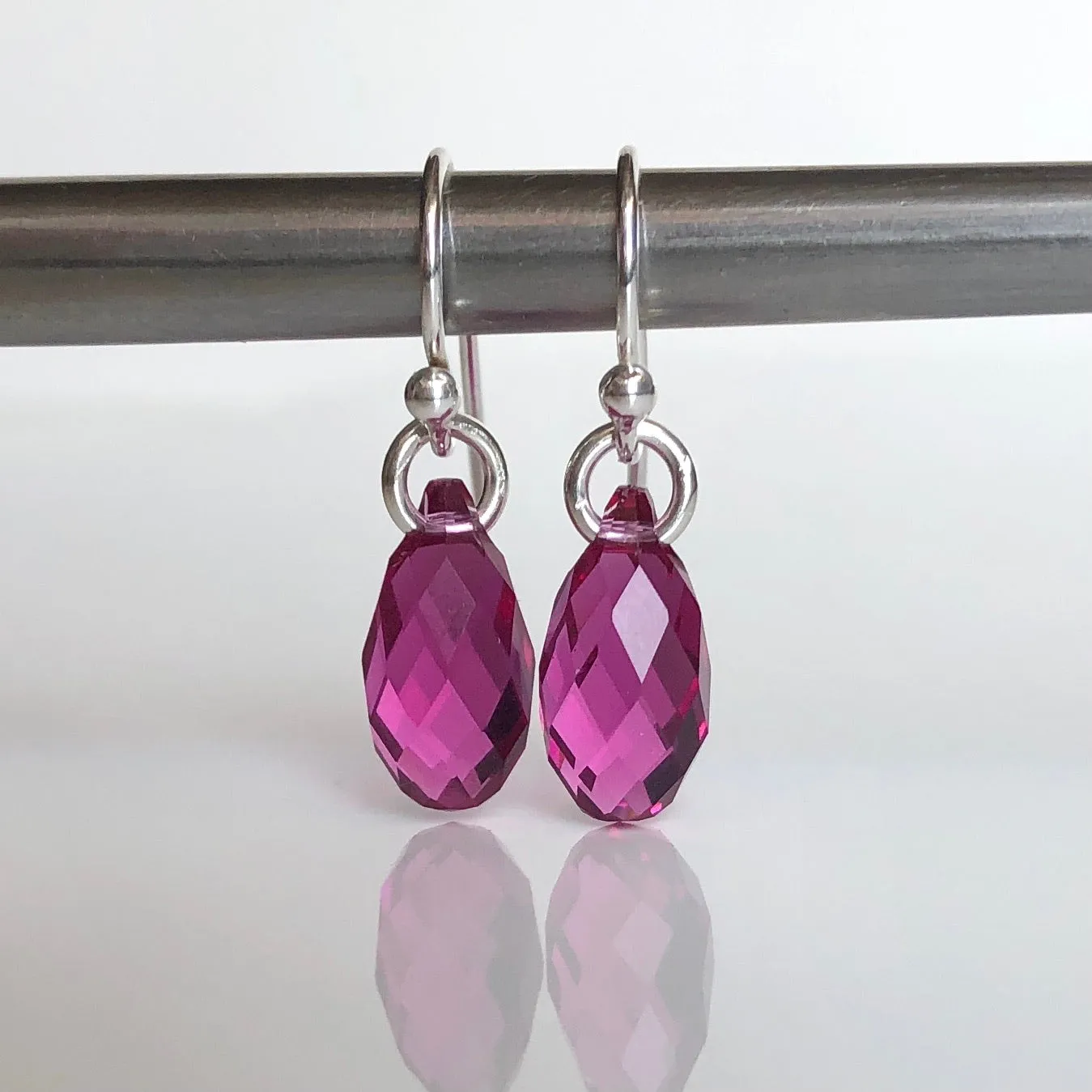 teardrop earrings - fuchsia