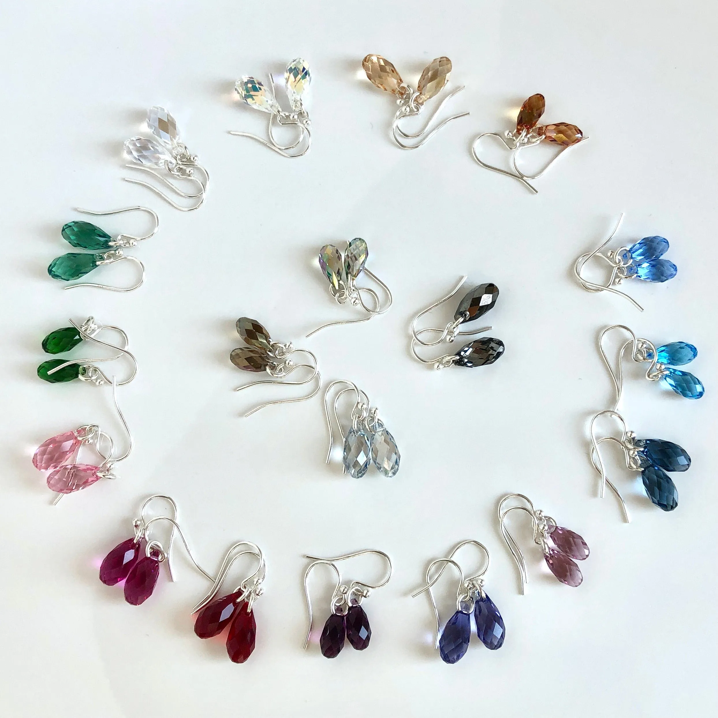 teardrop earrings - fuchsia