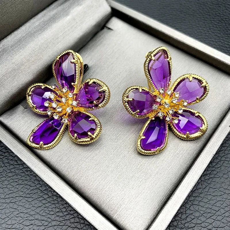 TEEK - Colored Crystal Flower Jewelry