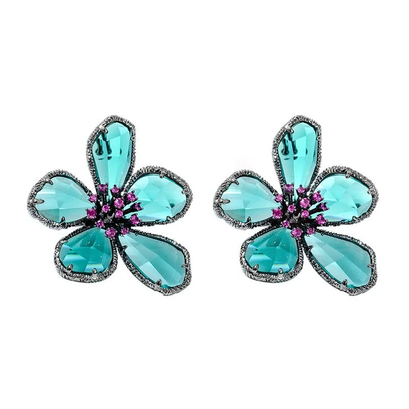 TEEK - Colored Crystal Flower Jewelry