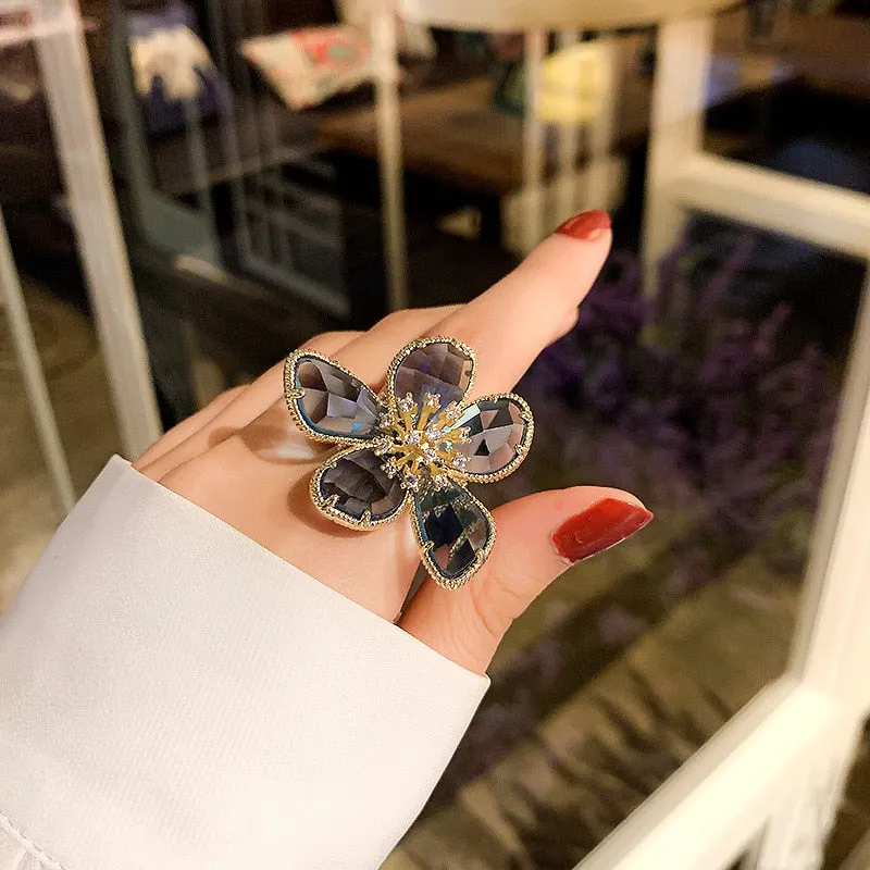 TEEK - Colored Crystal Flower Jewelry