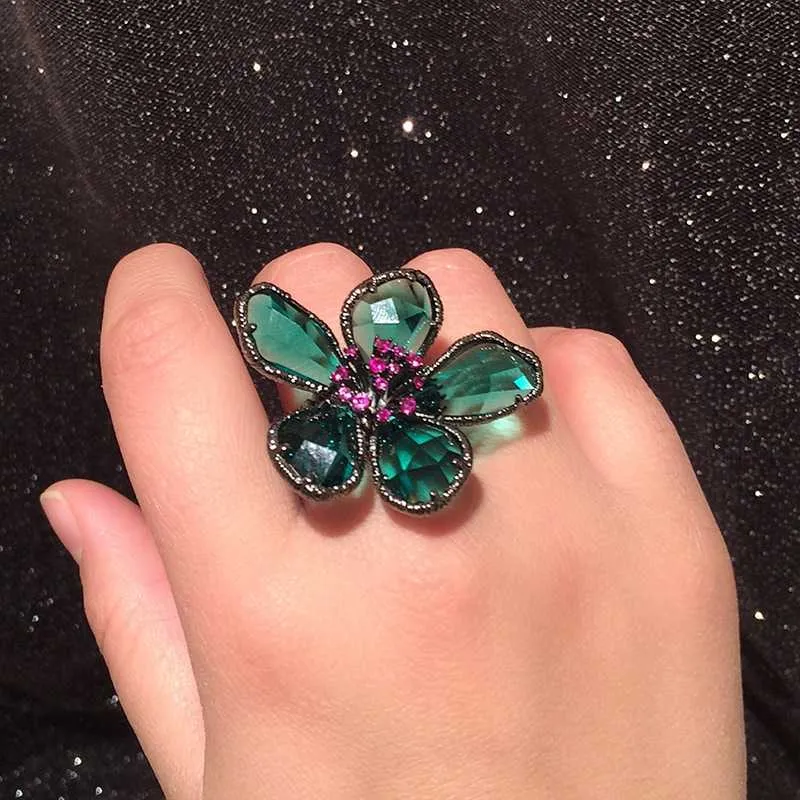 TEEK - Colored Crystal Flower Jewelry