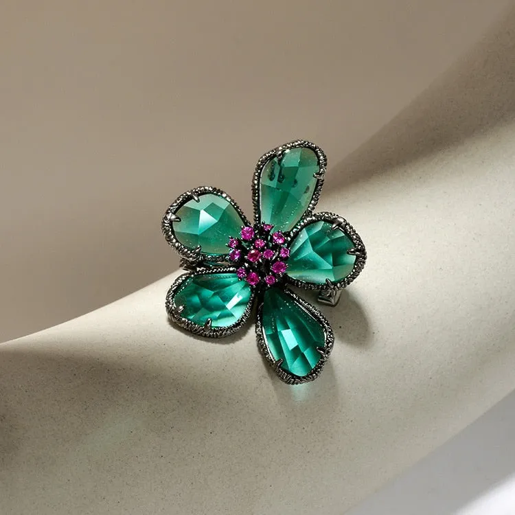 TEEK - Colored Crystal Flower Jewelry