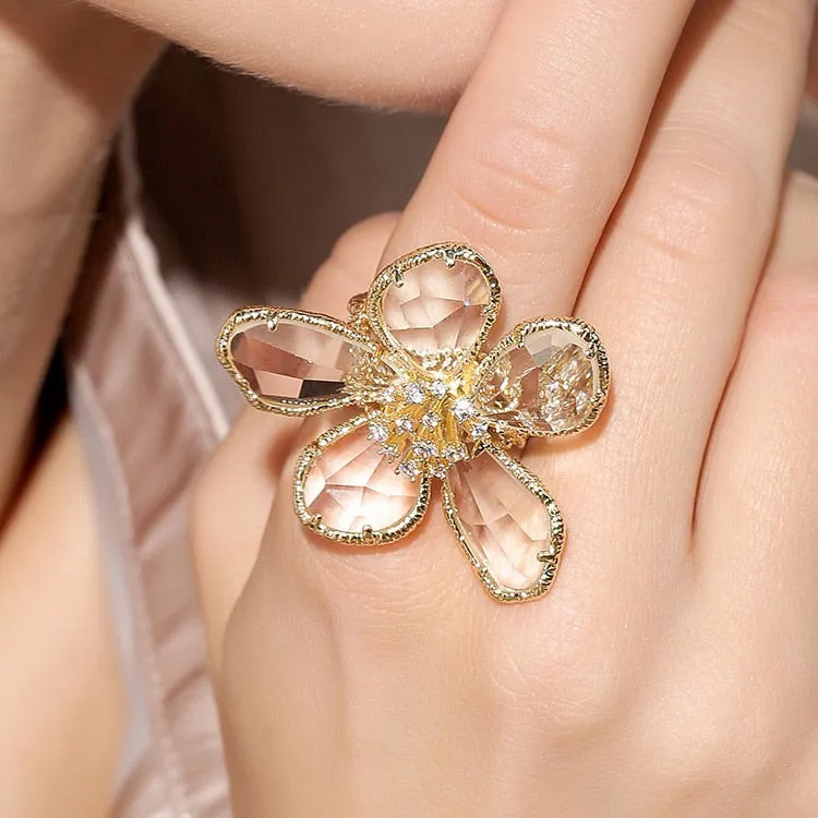 TEEK - Colored Crystal Flower Jewelry
