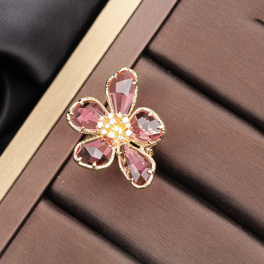 TEEK - Colored Crystal Flower Jewelry