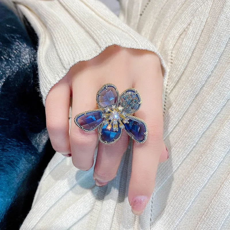TEEK - Colored Crystal Flower Jewelry