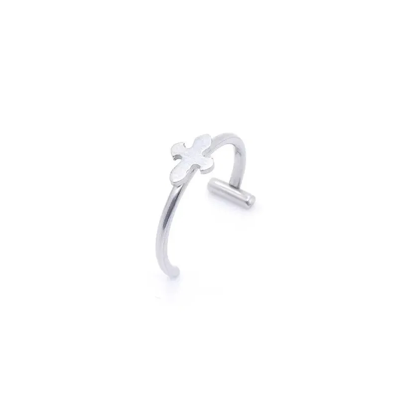 Unisex Punk Style Stainless Steel Non-Pierced C-Clip Lip Rings
