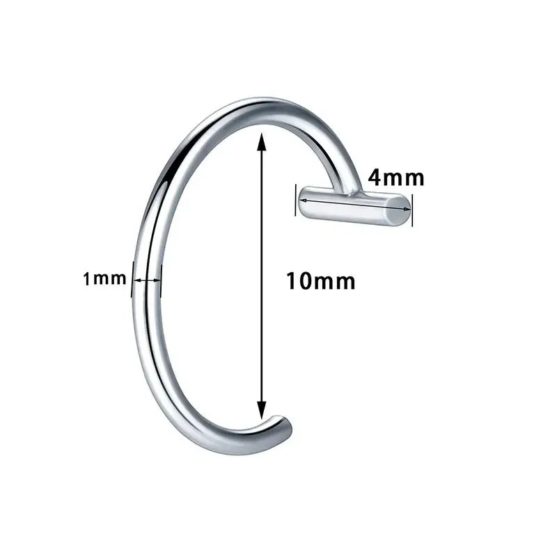 Unisex Punk Style Stainless Steel Non-Pierced C-Clip Lip Rings