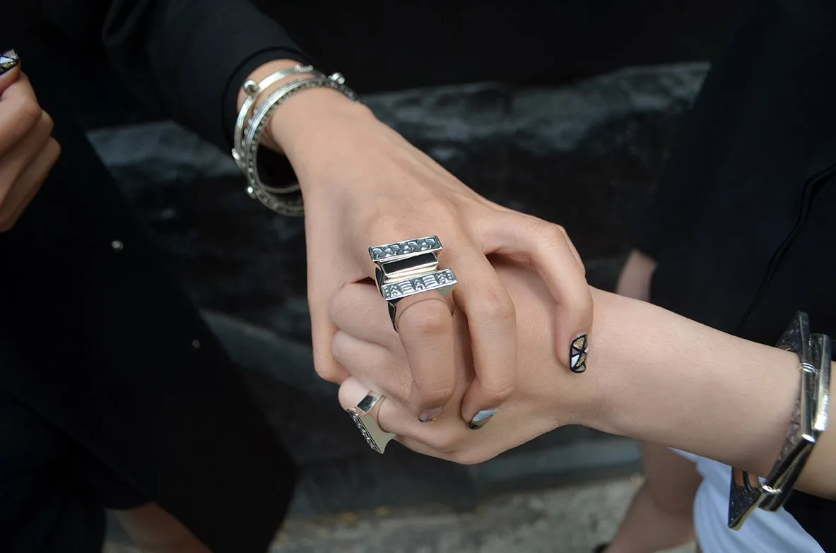 Wiener Werkstatte Five Stack Rings