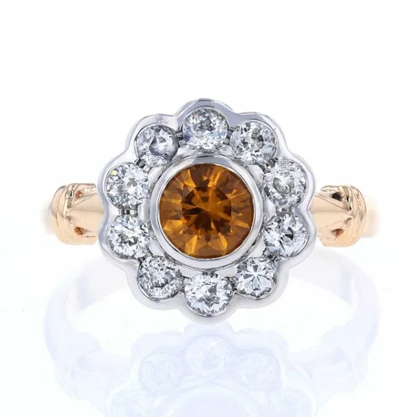 Yellow Sapphire Halo Ring